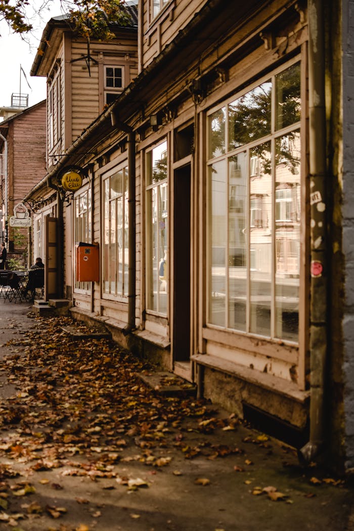 Home Charming wooden architecture and fallen leaves capture autumn in Tartu
